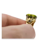 Ring Vintage Schmuck Yellow Peridot 8K Gelbgold vrc029x-yp Art Deco Russischer Art-Déco-Schmuck, UdSSR-Stil